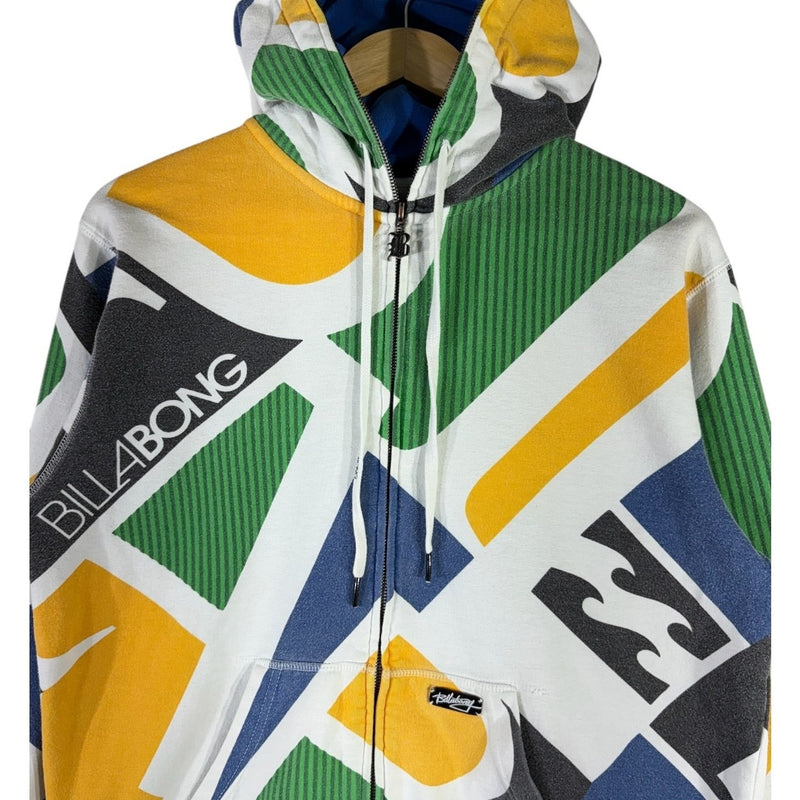 Vintage Billabong Full Zip Logo Abstract Hoodie