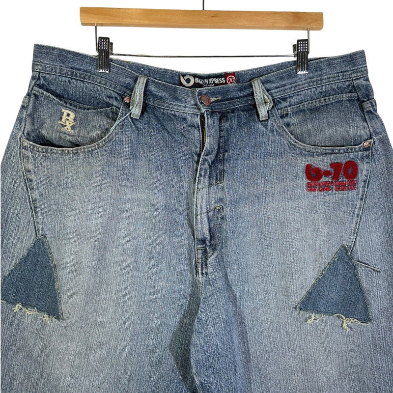 Vintage Bklyn Xpress Patchwork Denim Shorts 39