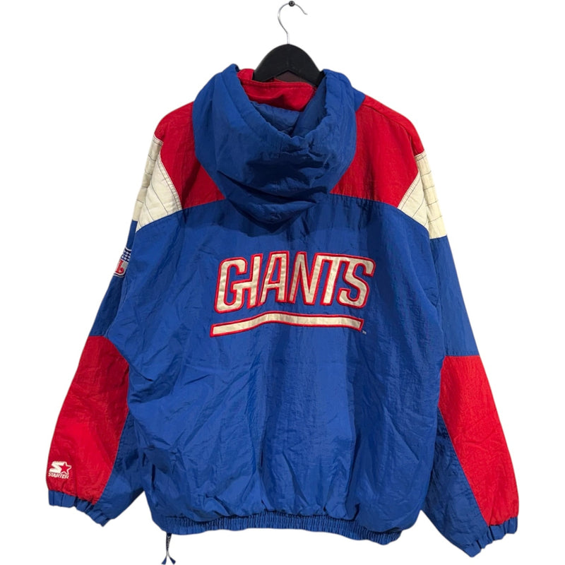 Vintage Starter NY Giants Spellout Color Block NFL Puffer Jacket
