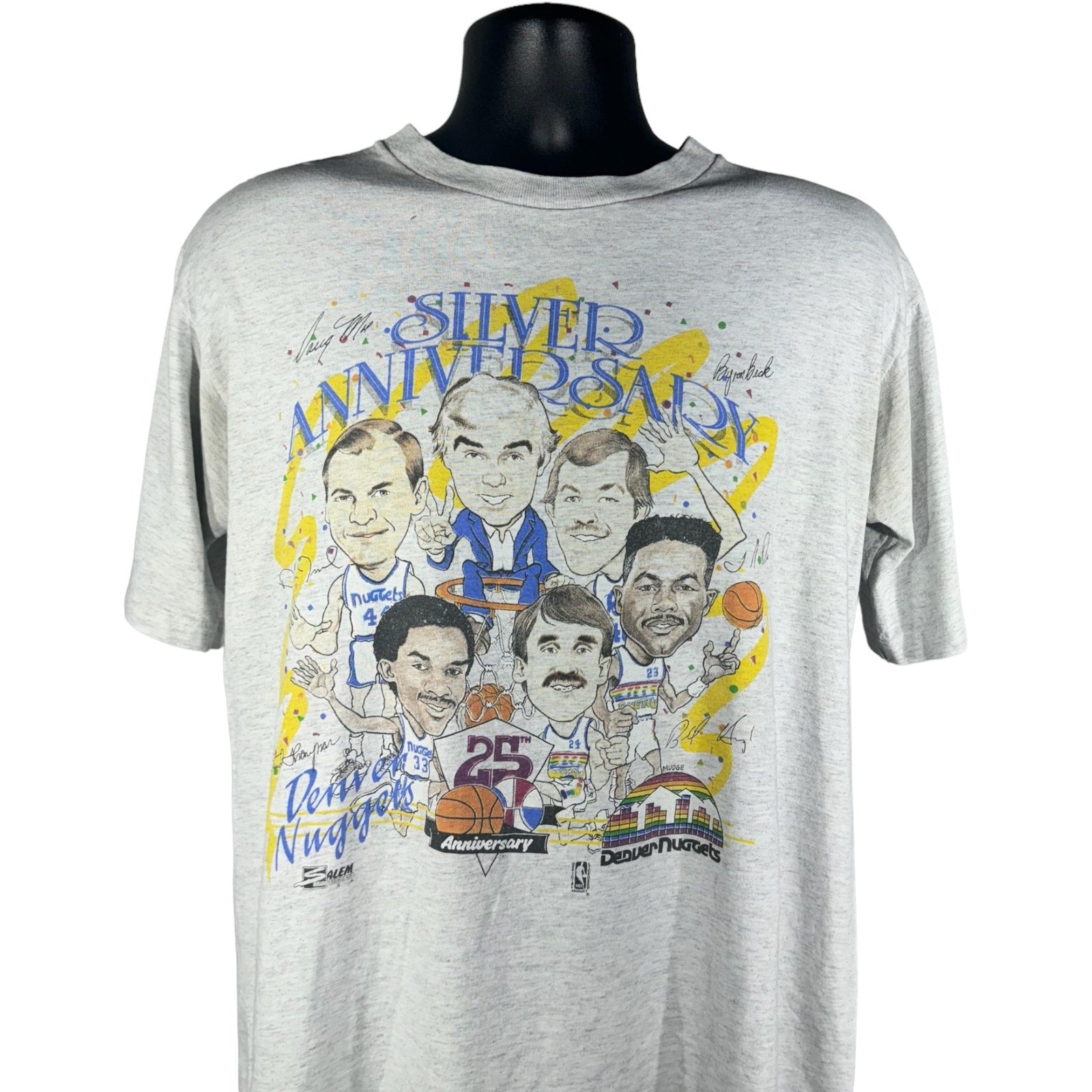 Vintage Denver Nuggets "Silver Anniversary" Caricature Tee