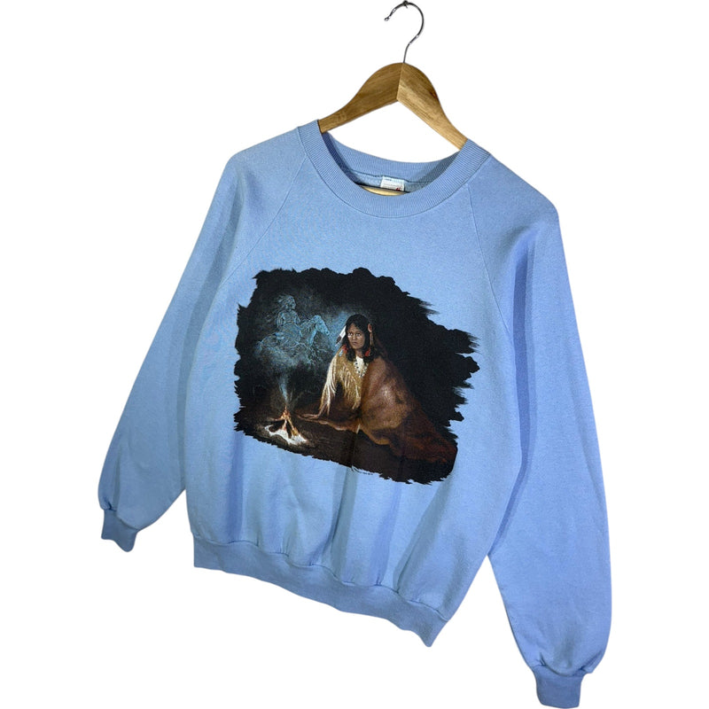 Vintage Native American Spirit Horses Campfire Crewneck