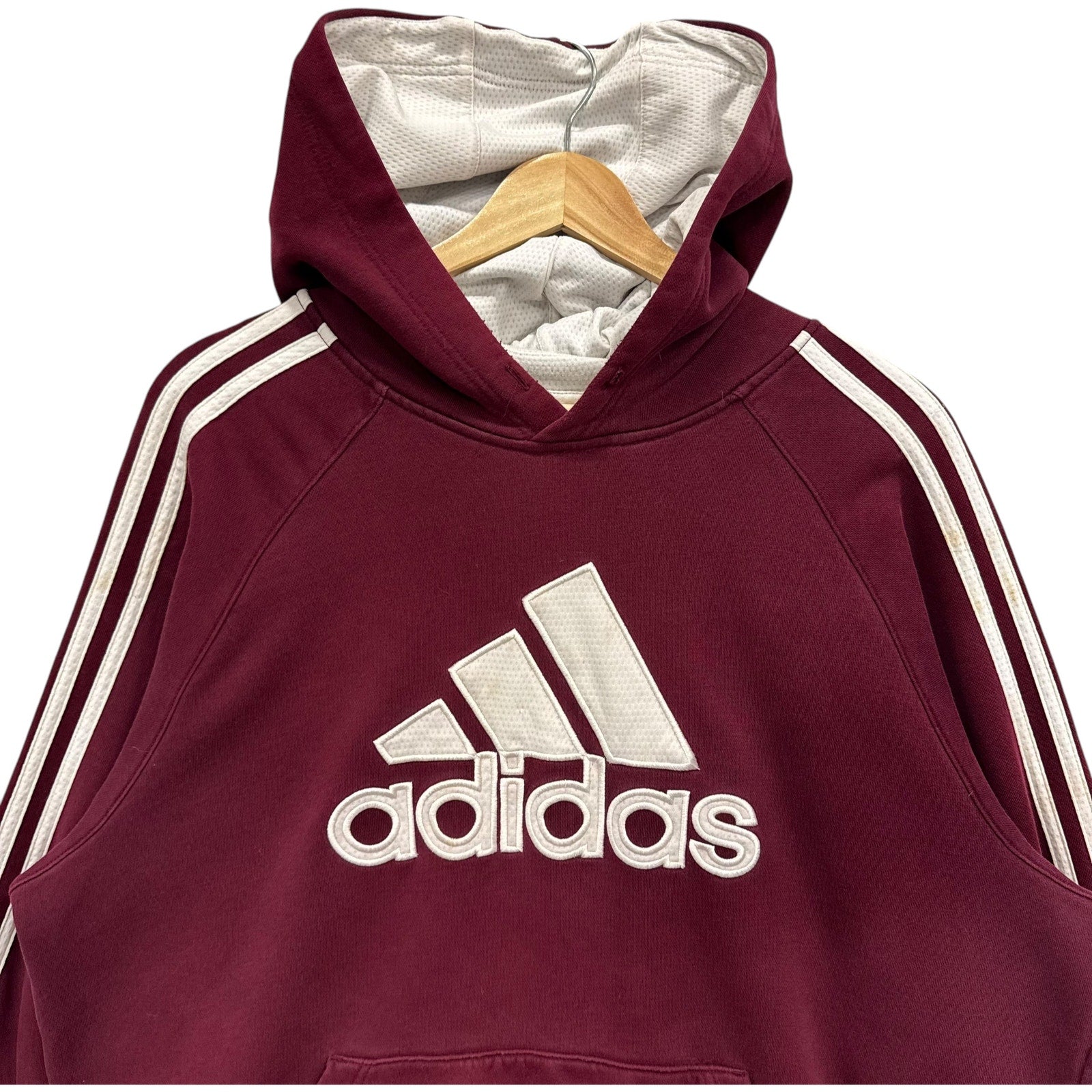 Vintage Adidas Big Logo 3 Stripe Hoodie