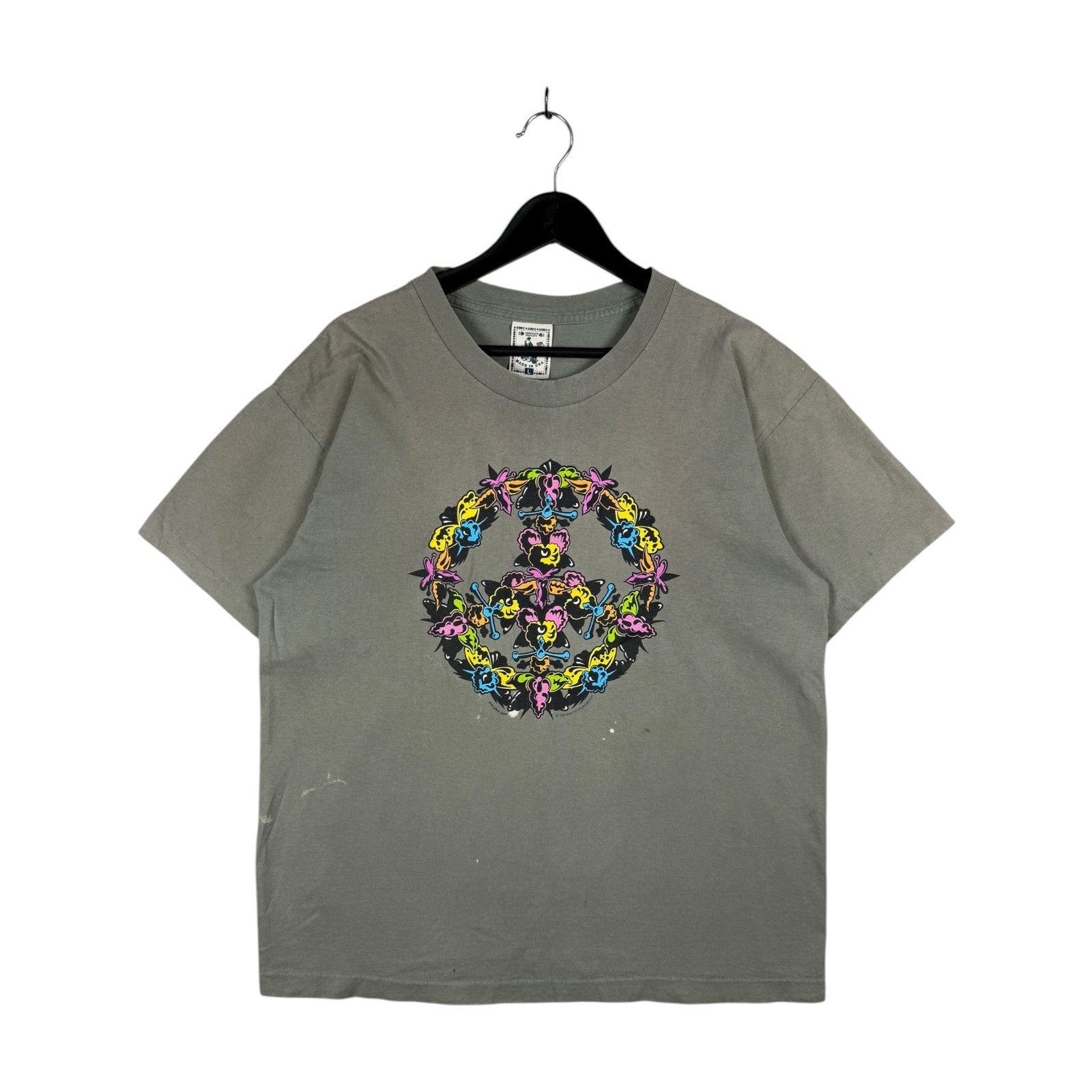 Vintage Peace Sign Cartoon Graphic T-Shirt