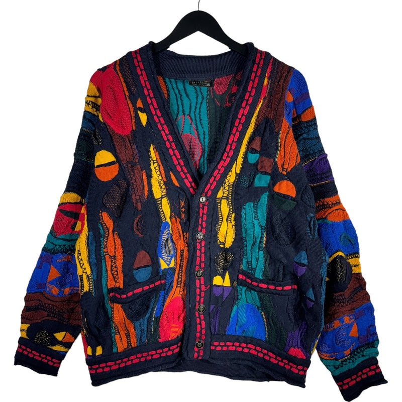 Vintage Coogi 3D Knit Cardigan Sweater