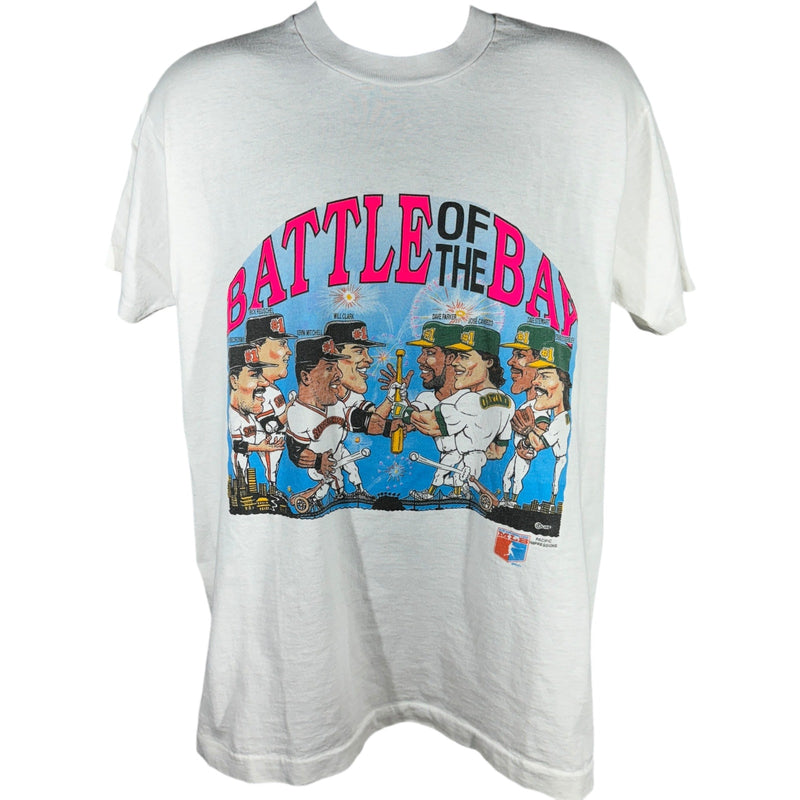 Vintage "Battle Of The Bay" Giants vs Athletics Caricature Tee