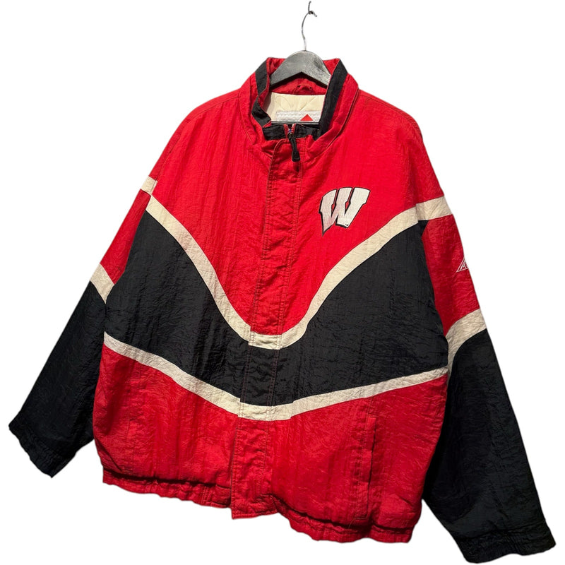 Vintage University Of Wisconsin Color Block Puffer Jacket