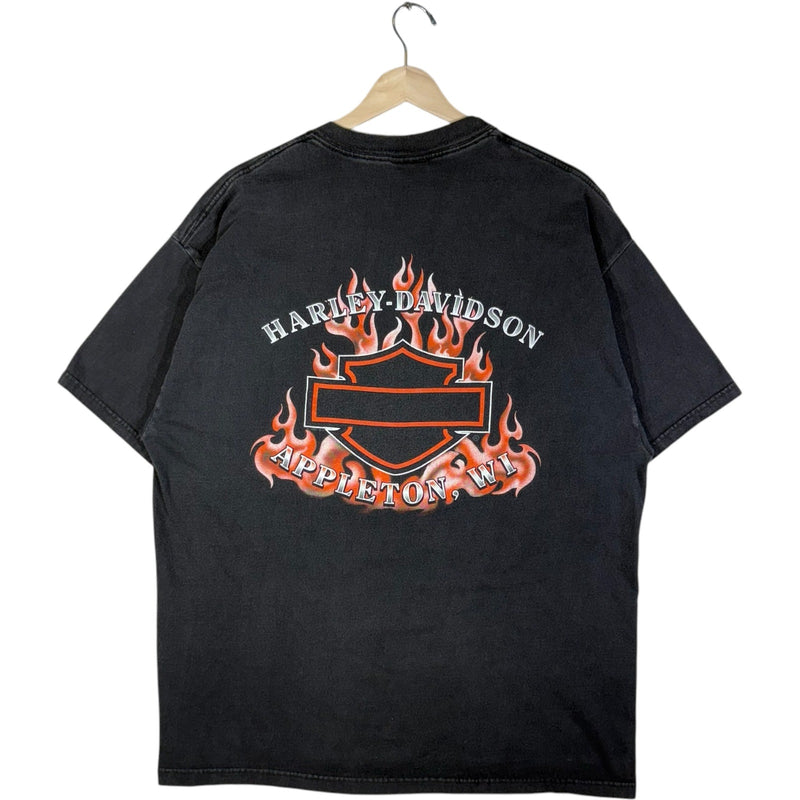 Vintage Harley Davidson Flaming Bald Eagle Tee