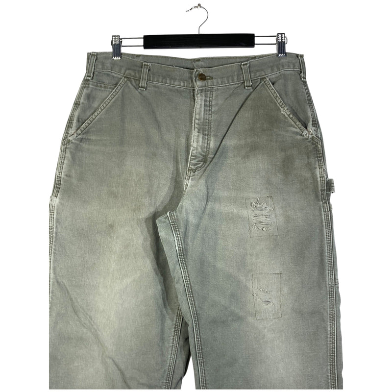 Vintage Carhartt Duck Flannel-Lined Distressed Work Pants 34x30