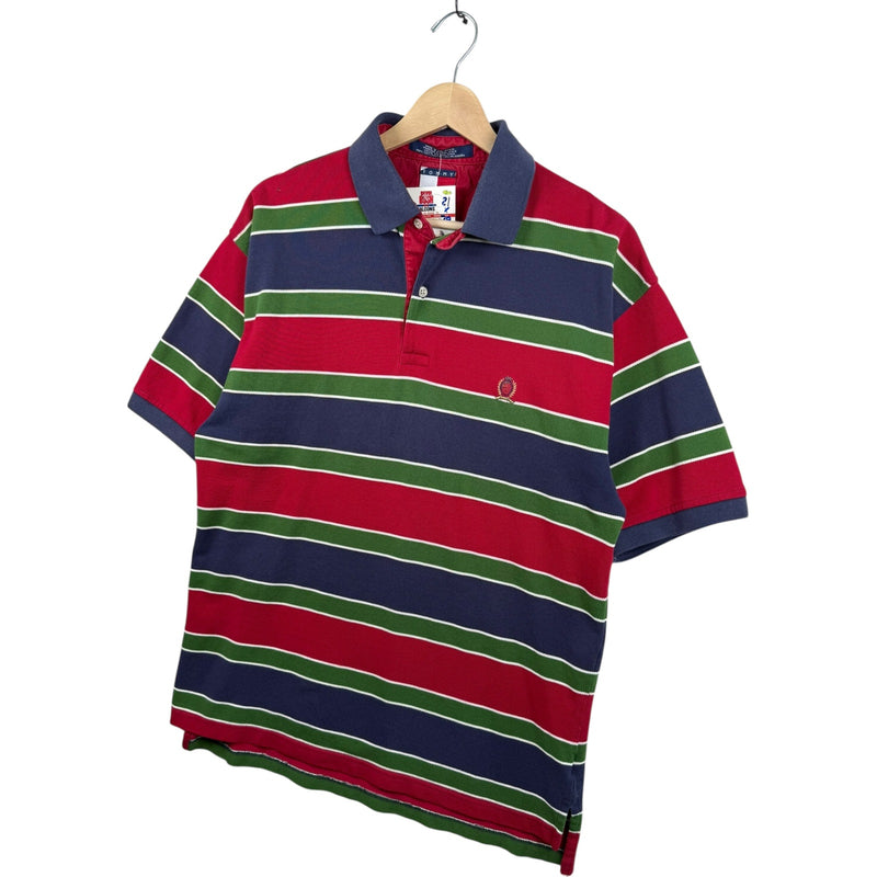 Vintage Tommy Hilfiger Striped Short Sleeve Polo Shirt