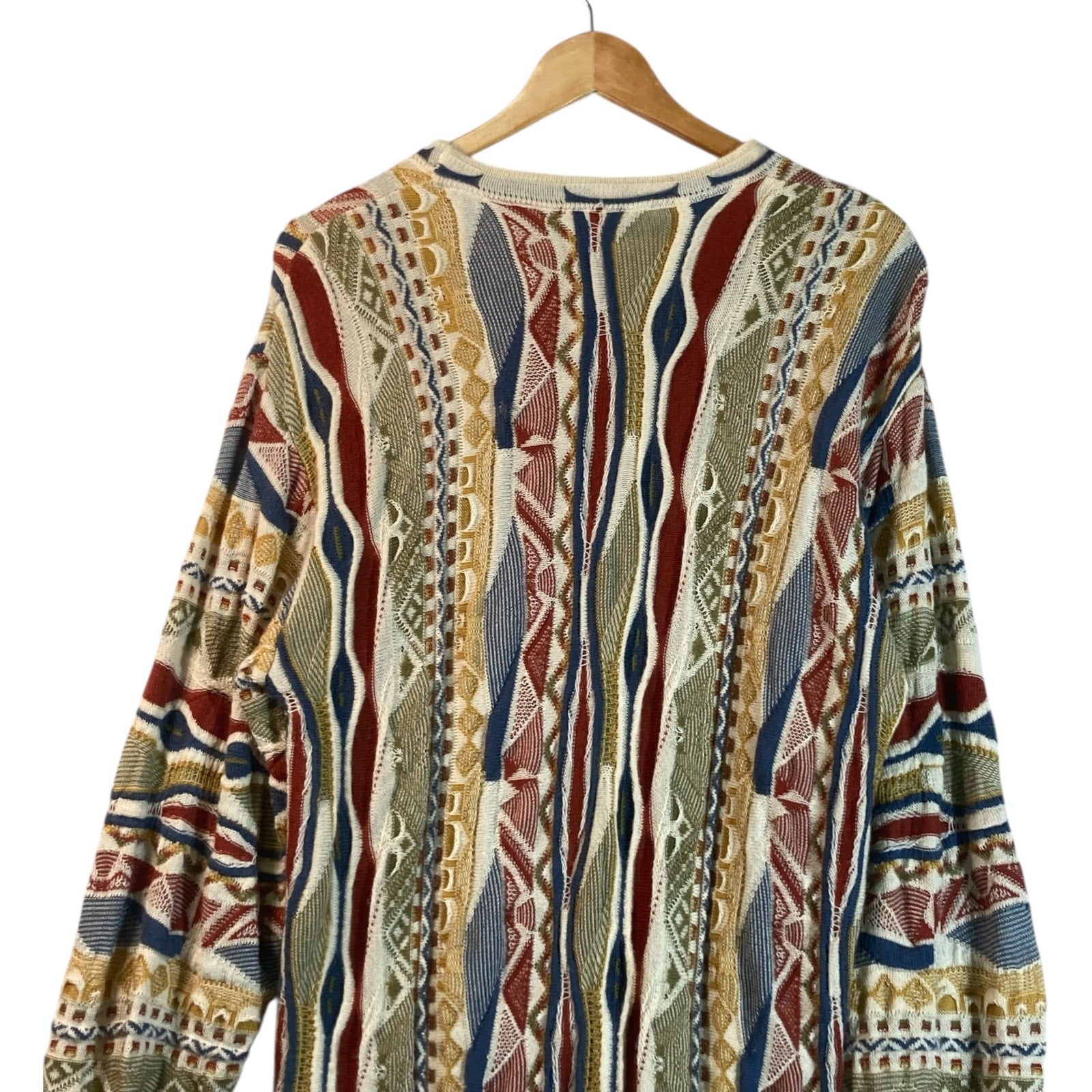 Vintage Coogi 3D Diamond Abstract Knit Sweater