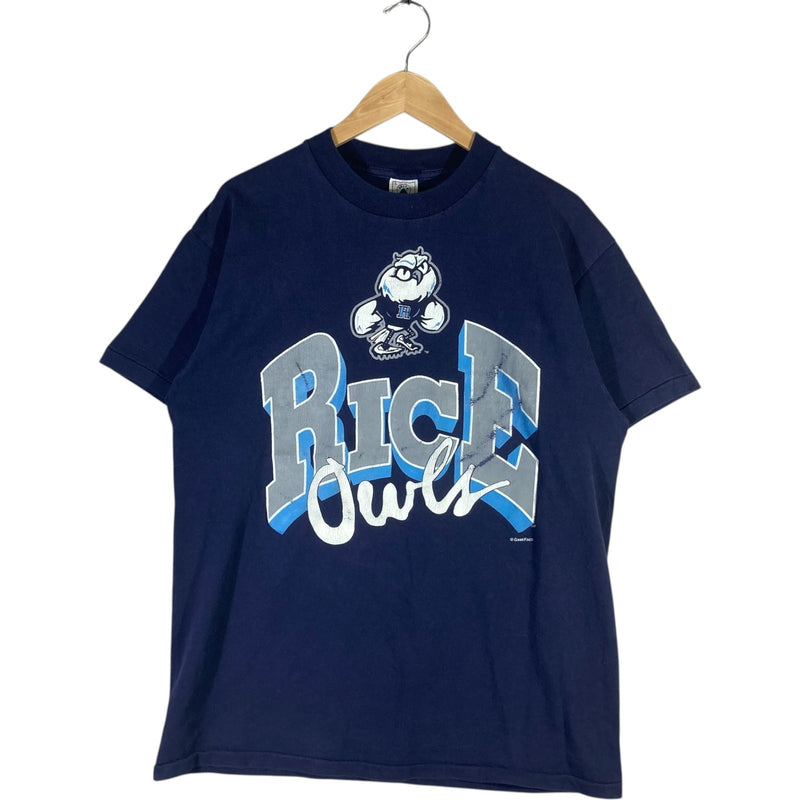 Vintage Rice University Owl Chest Spellout Tee