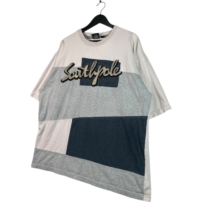 Vintage South-Pole Color Block Embroidered T-Shirt