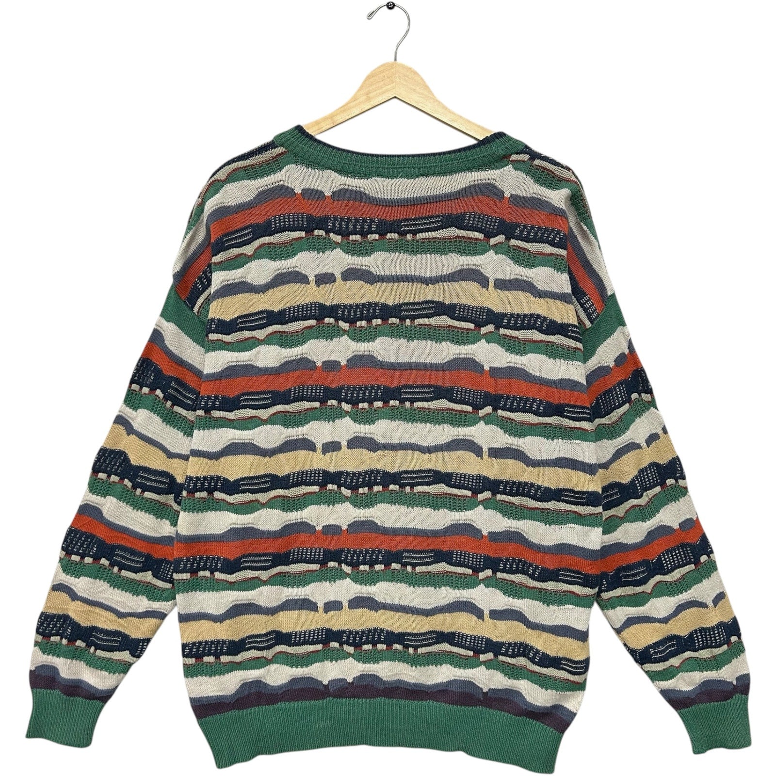 Vintage 3D Textured Patterned Knit Pullover Sweater