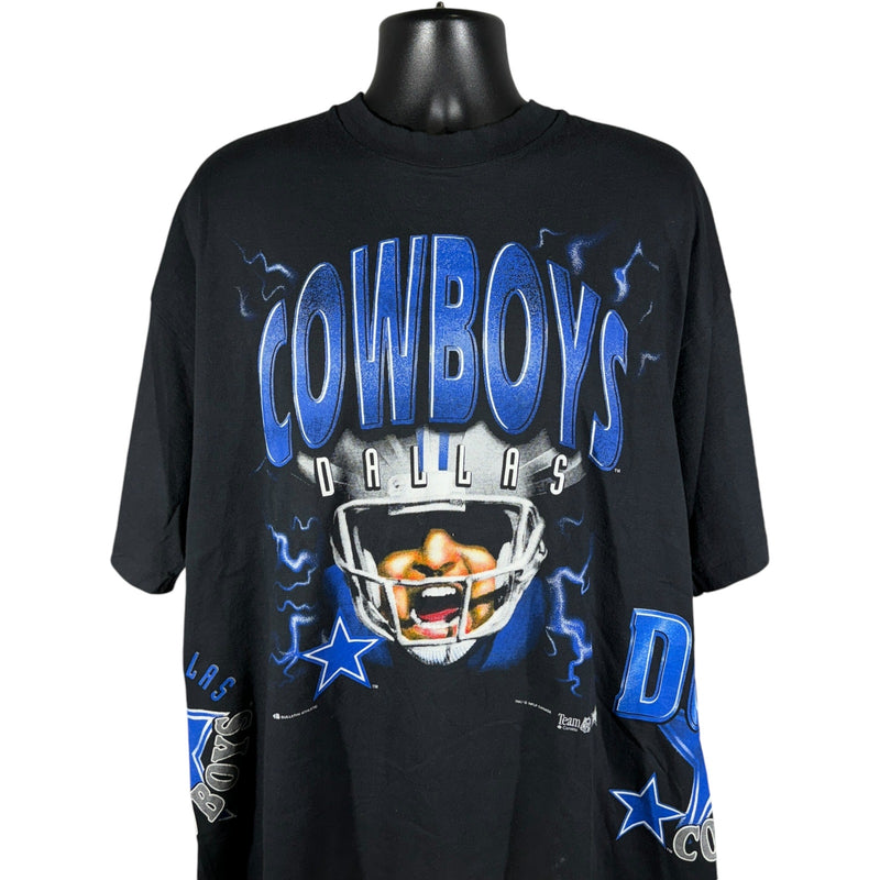 Vintage Dallas Cowboys Wrap Around AOP Lightning Tee 90s