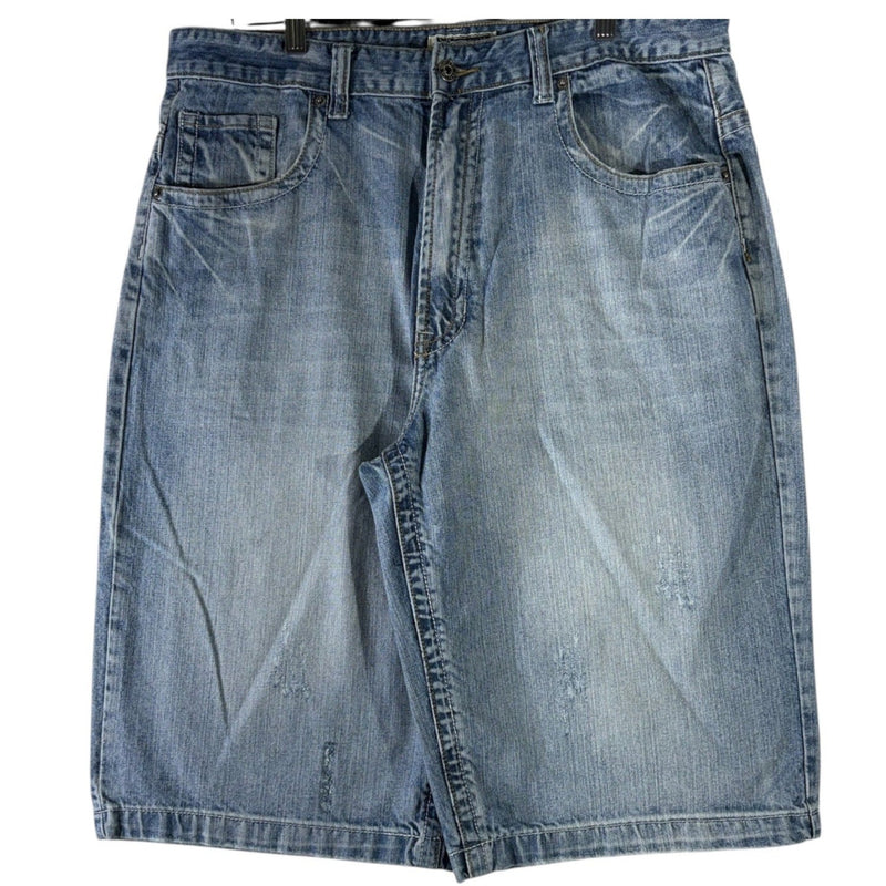 Vintage Route 66 Wide Leg Denim Shorts 36