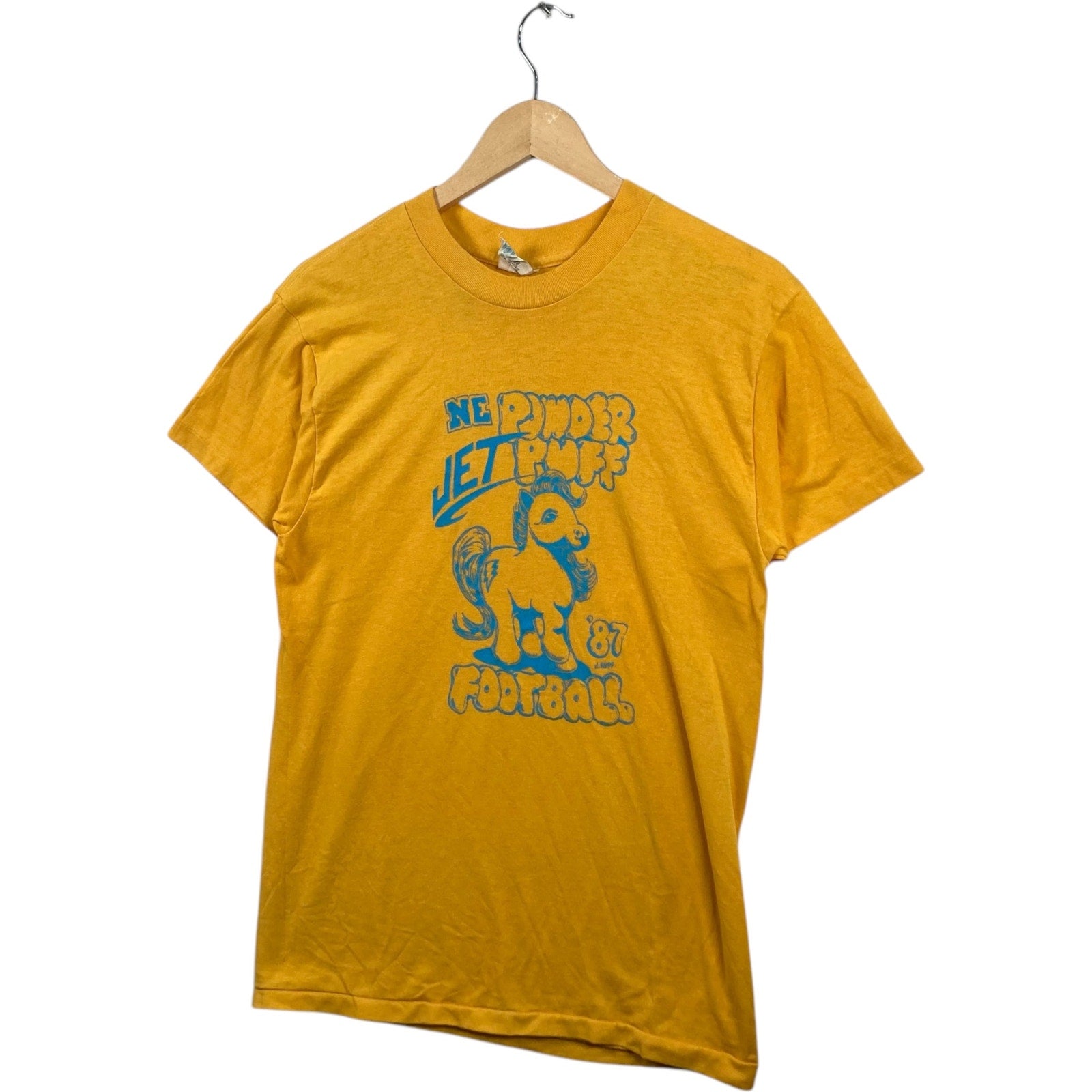 Vintage NE Powder Jet Puff Football Novelty NFL 80s Tee