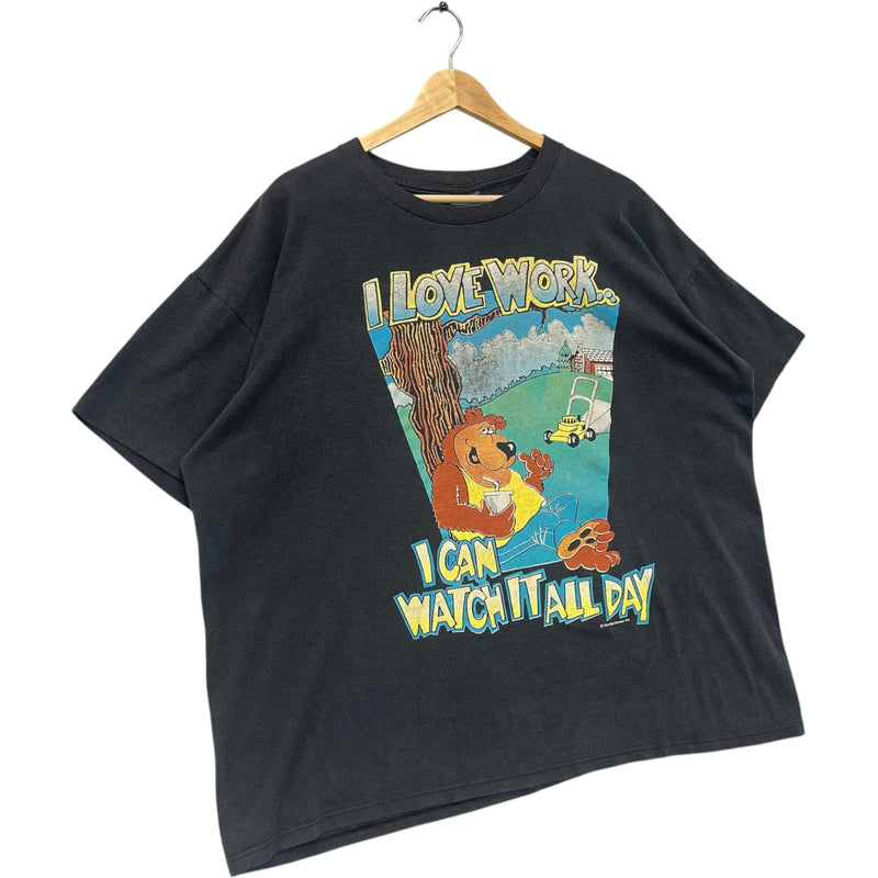 Vintage I Love Work I Can Watch It All Day Cartoon Tee