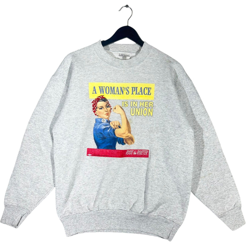 Vintage Rosie The Riveter Women's Rights Crewneck 90s