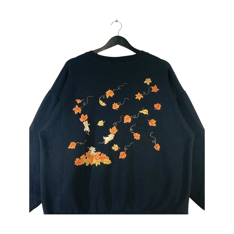 Vintage Women's Autumn Fall Leaves Crewneck