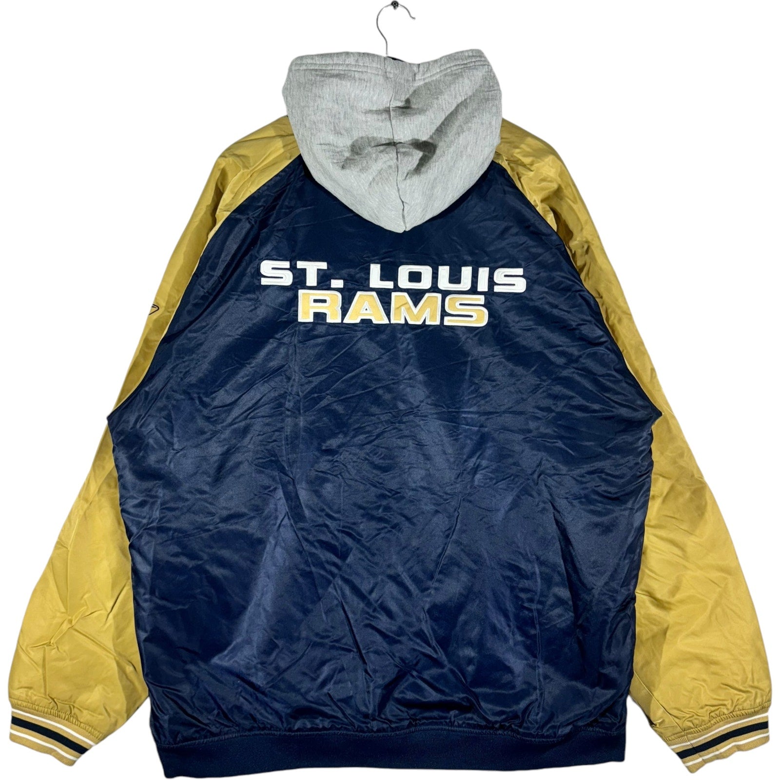 Mens NFL Licensed Reebok Coat Jacket hotsell Saint Louis Rams L Navy Blue Reversible