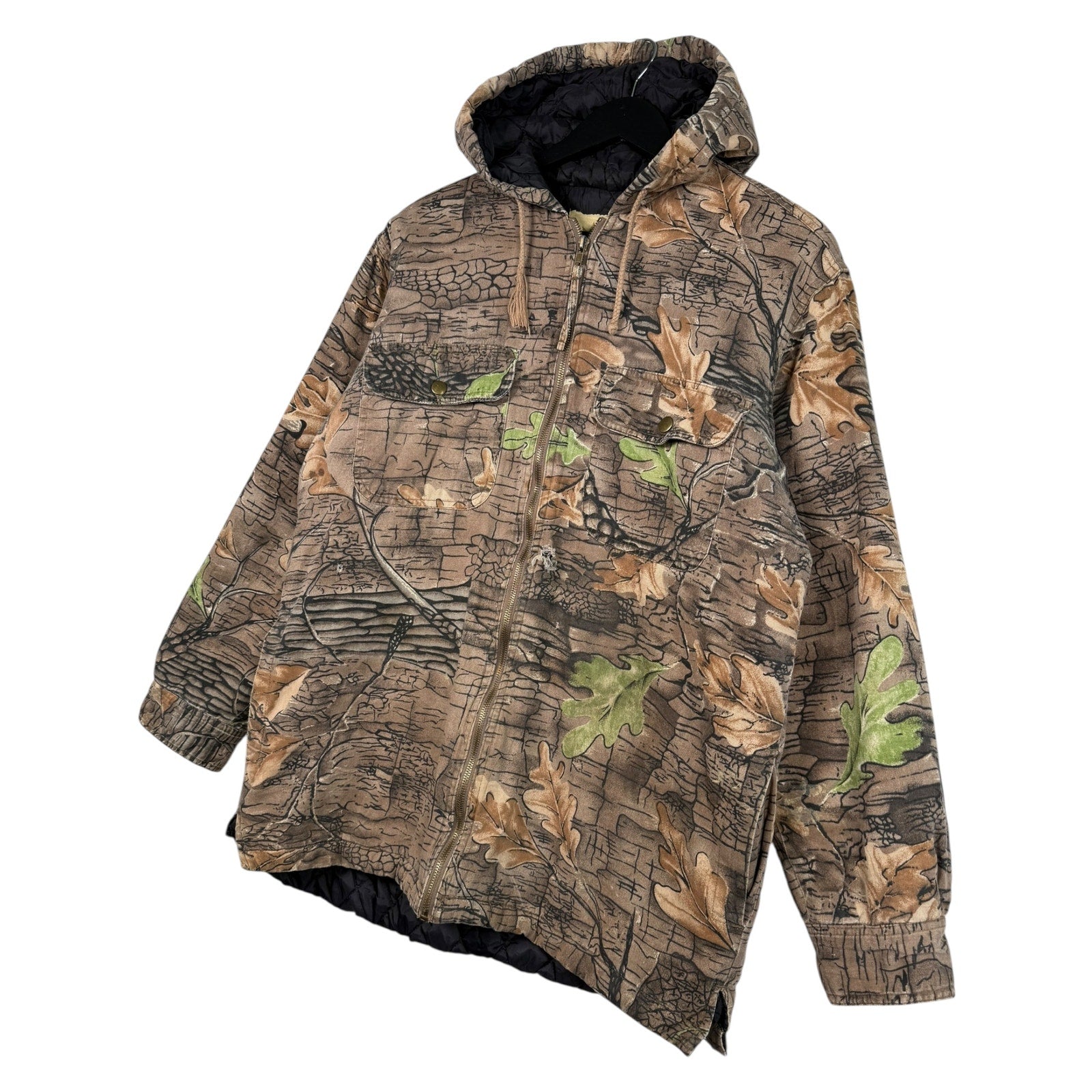 Vintage Real Tree Camouflage Full Zip Hooded Light Jacket