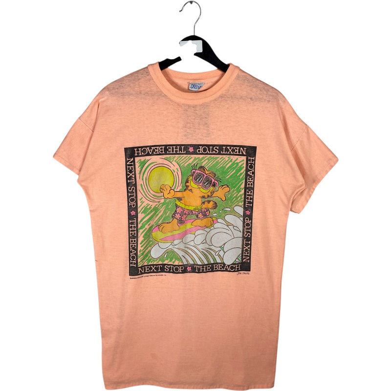 Vintage Garfield “Next Stop The Beach” Surfing T-Shirt