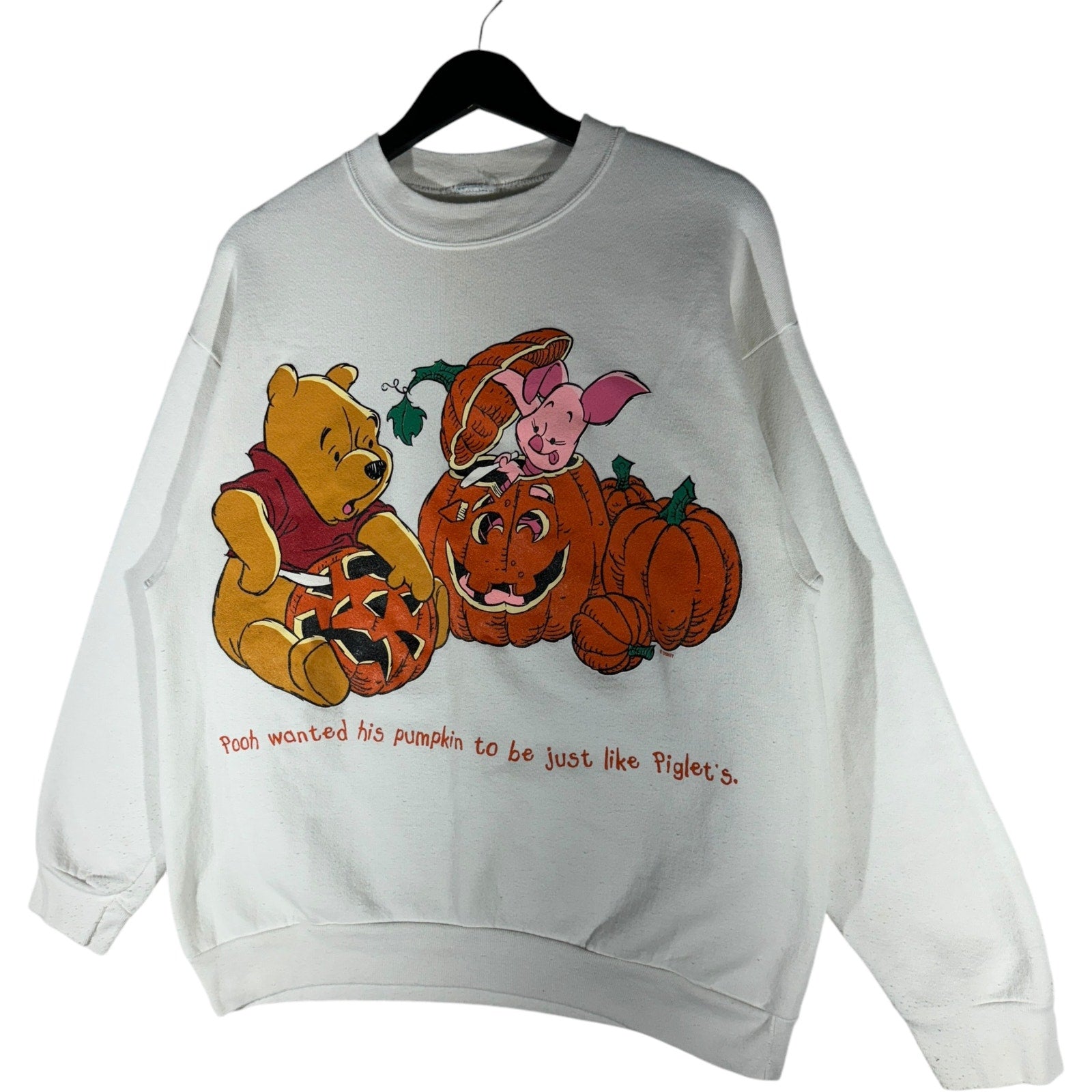 Vintage Pooh & Piglet with Pumpkins Crewneck