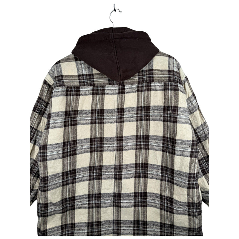 Vintage Dickies Plaid Sherpa Lined Hooded Shirt Jacket