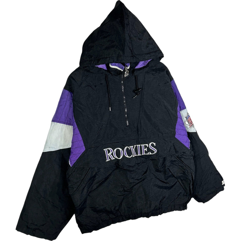 Vintage Starter Colorado Rockies Hooded Anorak Puffer Jacket