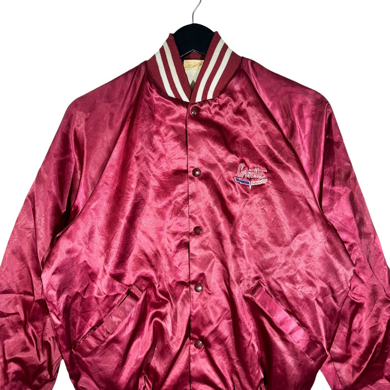 Vintage Corvette Satin Bomber Jacket 90s