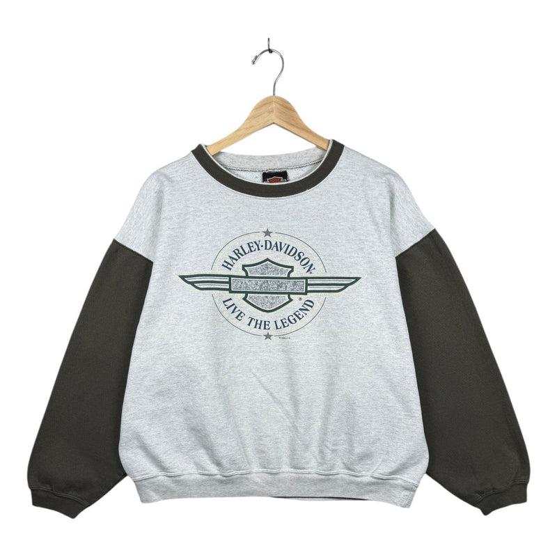 Vintage Harley Davidson Logo Two Tone Crewneck