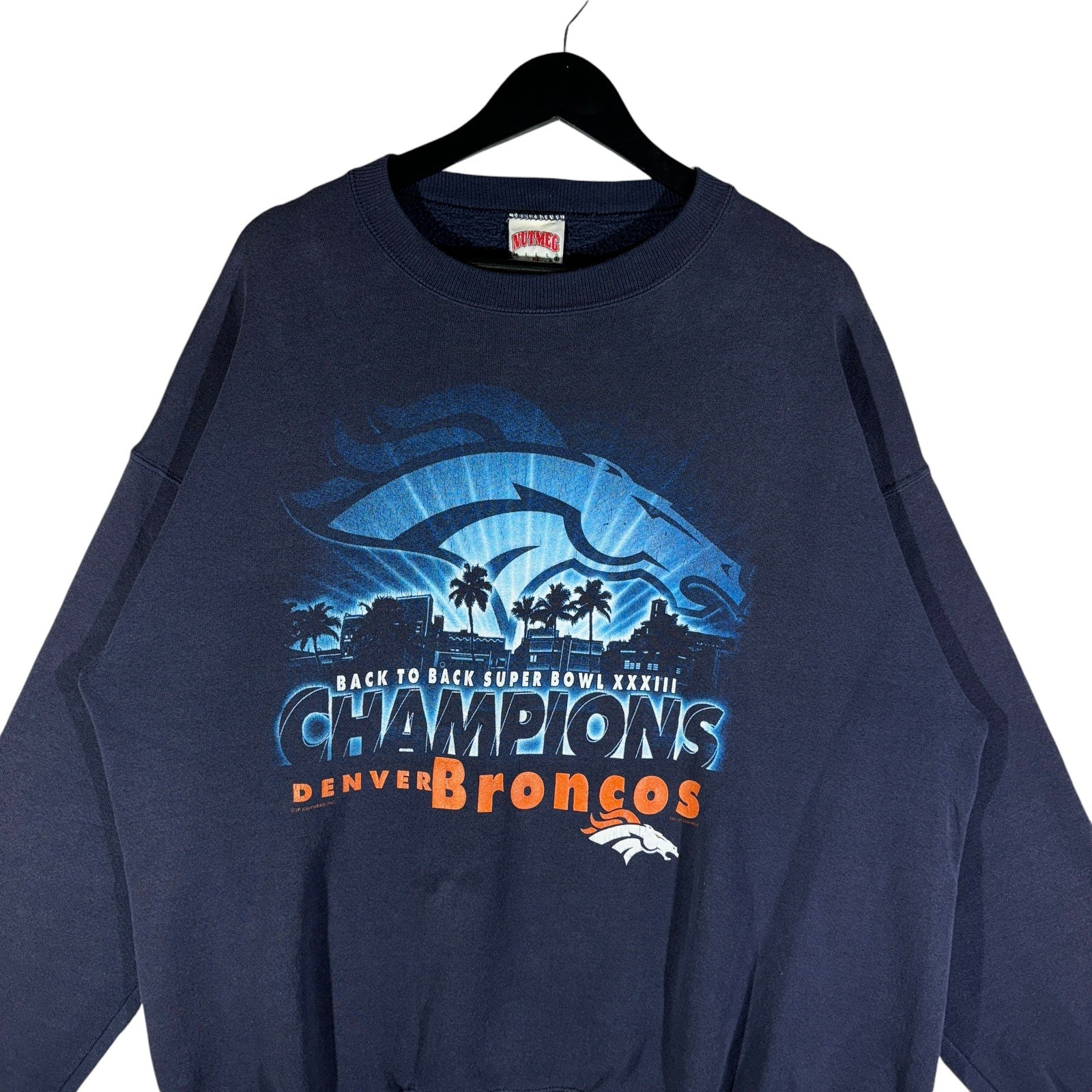 Vintage Nutmeg Denver Broncos Super Bowl 33 NFL Crewneck