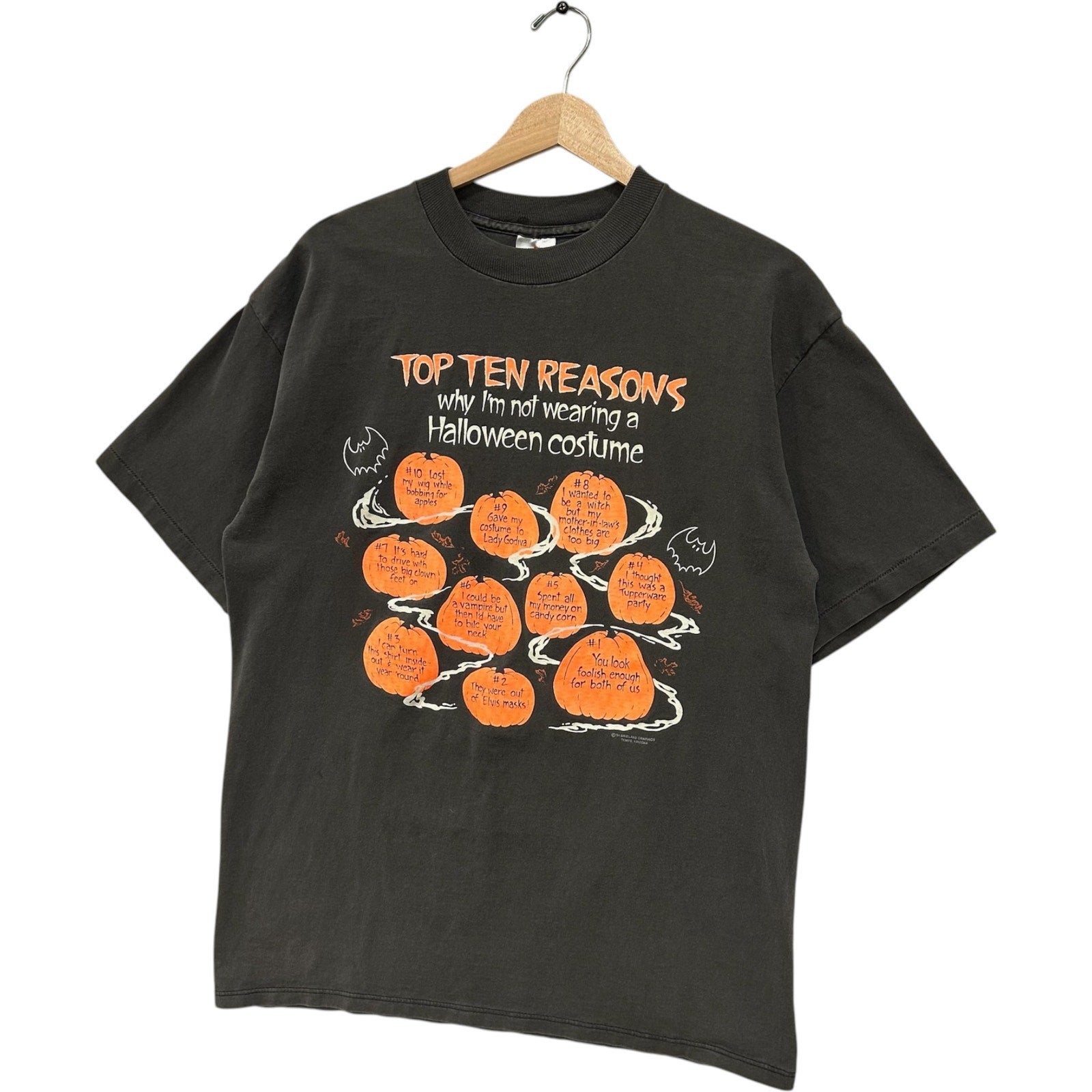 Vintage Top Ten Reasons Halloween..Costume Novelty Tee