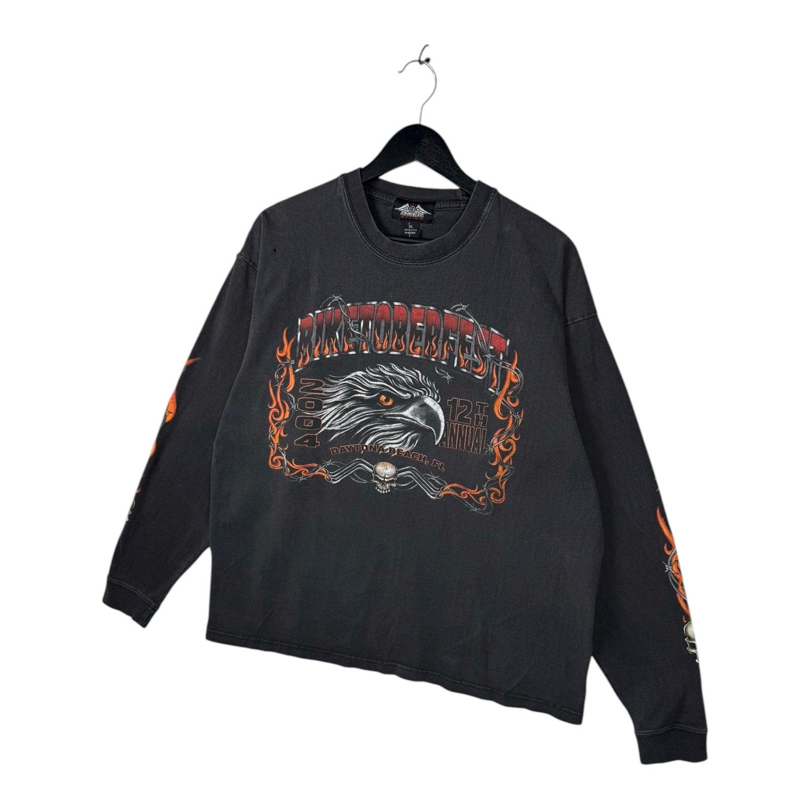 Vintage Biketoberfest Daytona Beach Eagle Long Sleeve T-Shirt