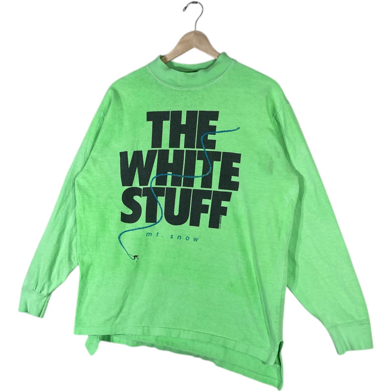 Vintage"The White Stuff" Mt. Snow Spellout Long Sleeve 90s
