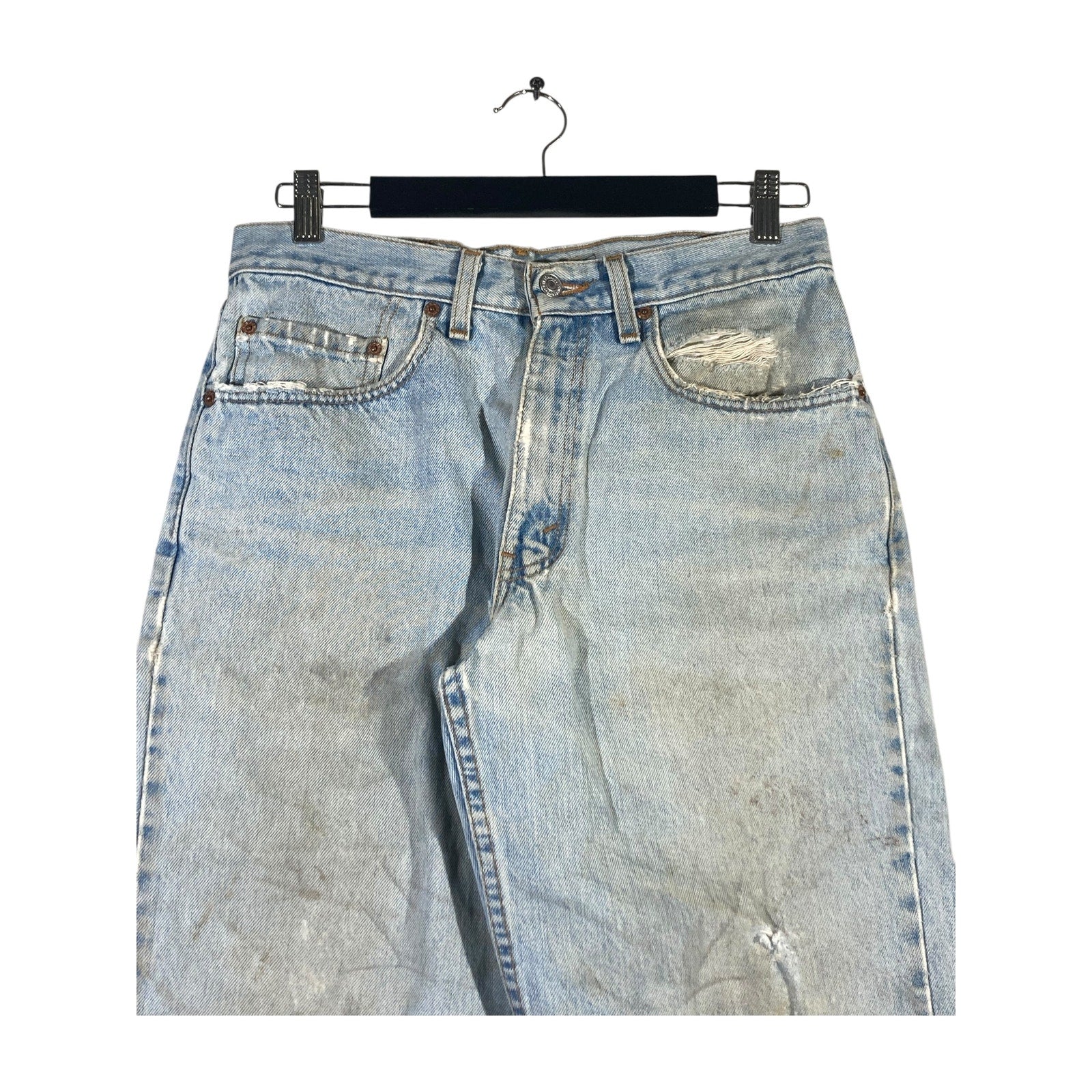 Vintage Levi's 550 Relaxed Fit Distressed Denim Shorts 31
