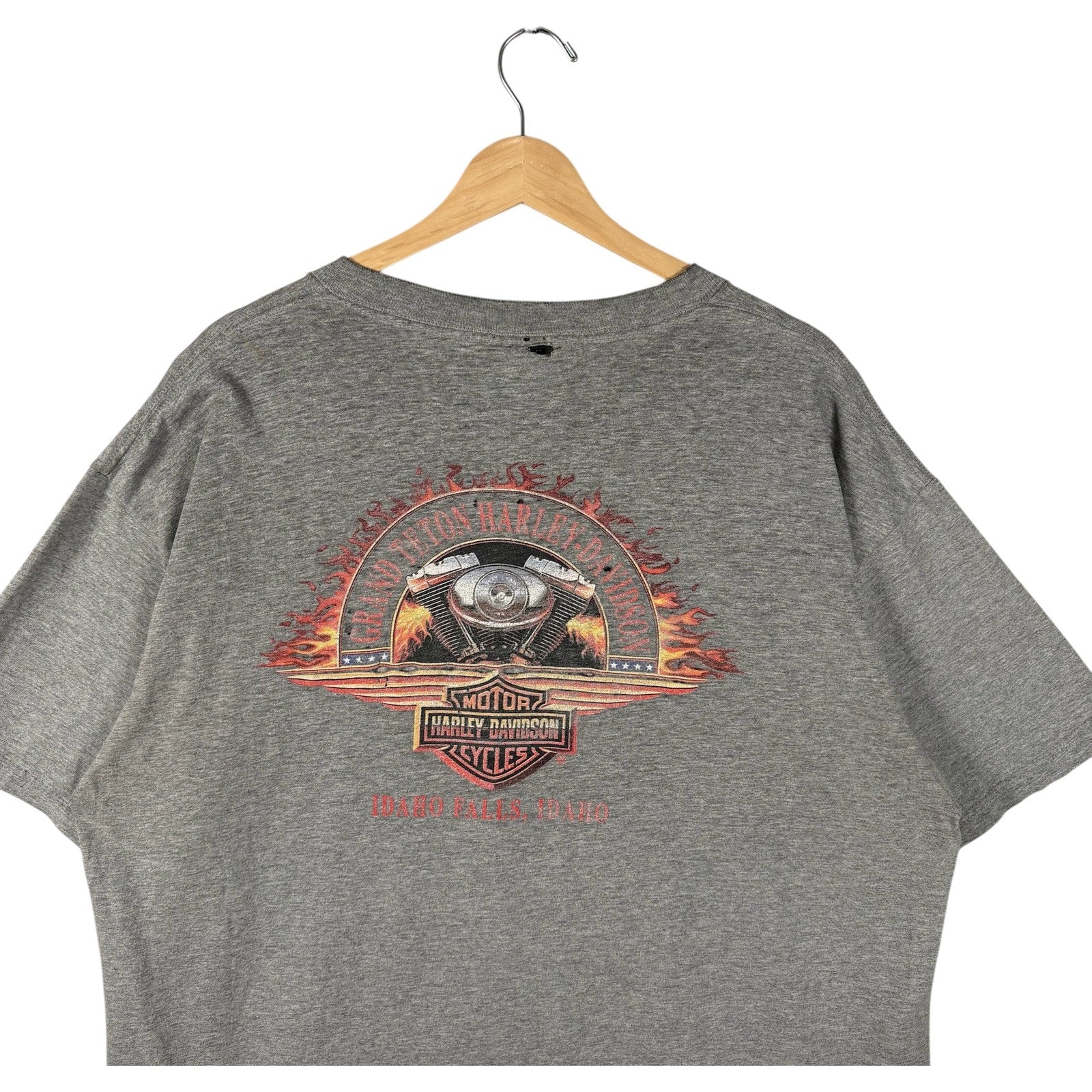 Vintage Harley Davidson Flaming Engine Tee