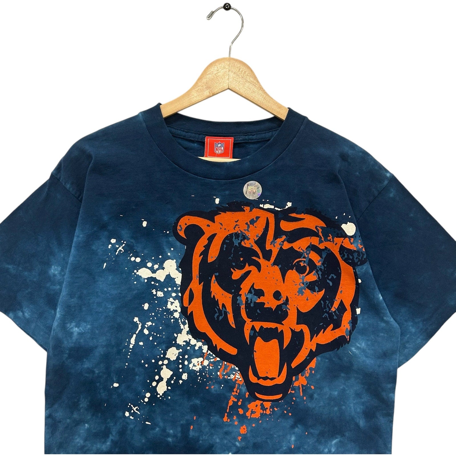 Vintage Chicago Bears Large Bear Tie Dye NFL Tee NWT