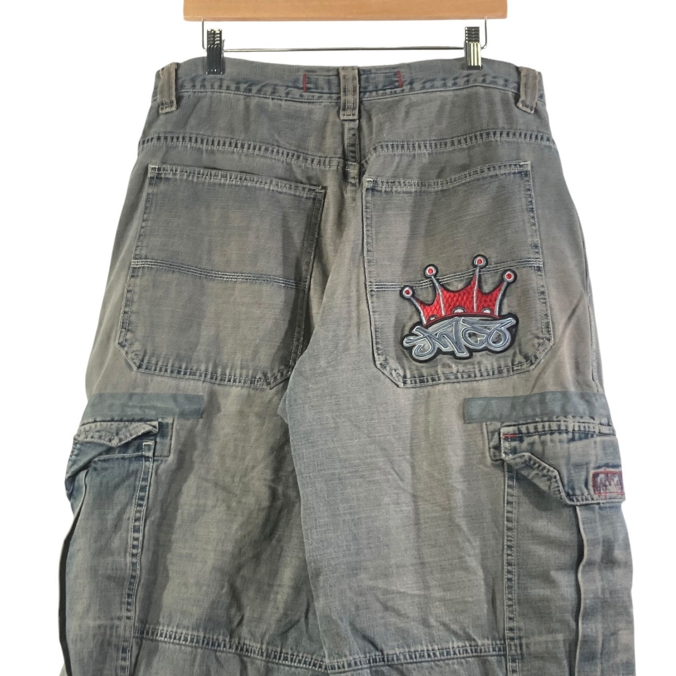 Vintage NCO Crown Embroidered Baggy Cargo Pants 34