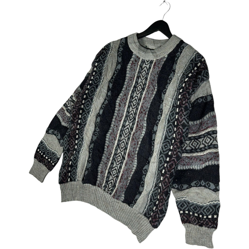 Vintage 3D Knit Patterned Pullover Sweater