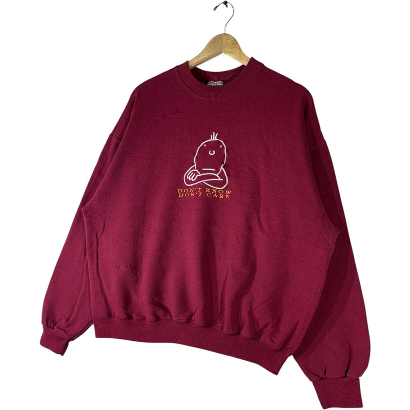 Vintage "Don't Know Don't Care" Humor Crewneck