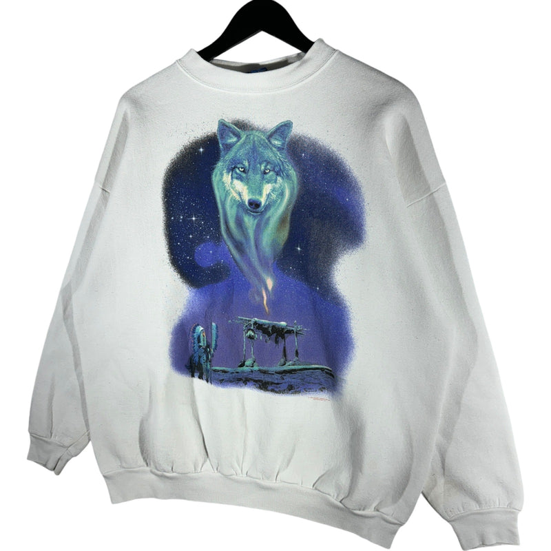 Vintage Native American Wolf Crewneck