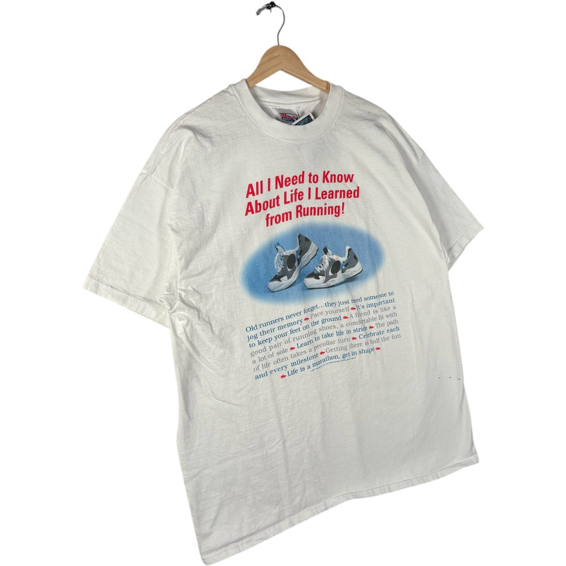 Vintage "I Learned From Running" Quote Tee