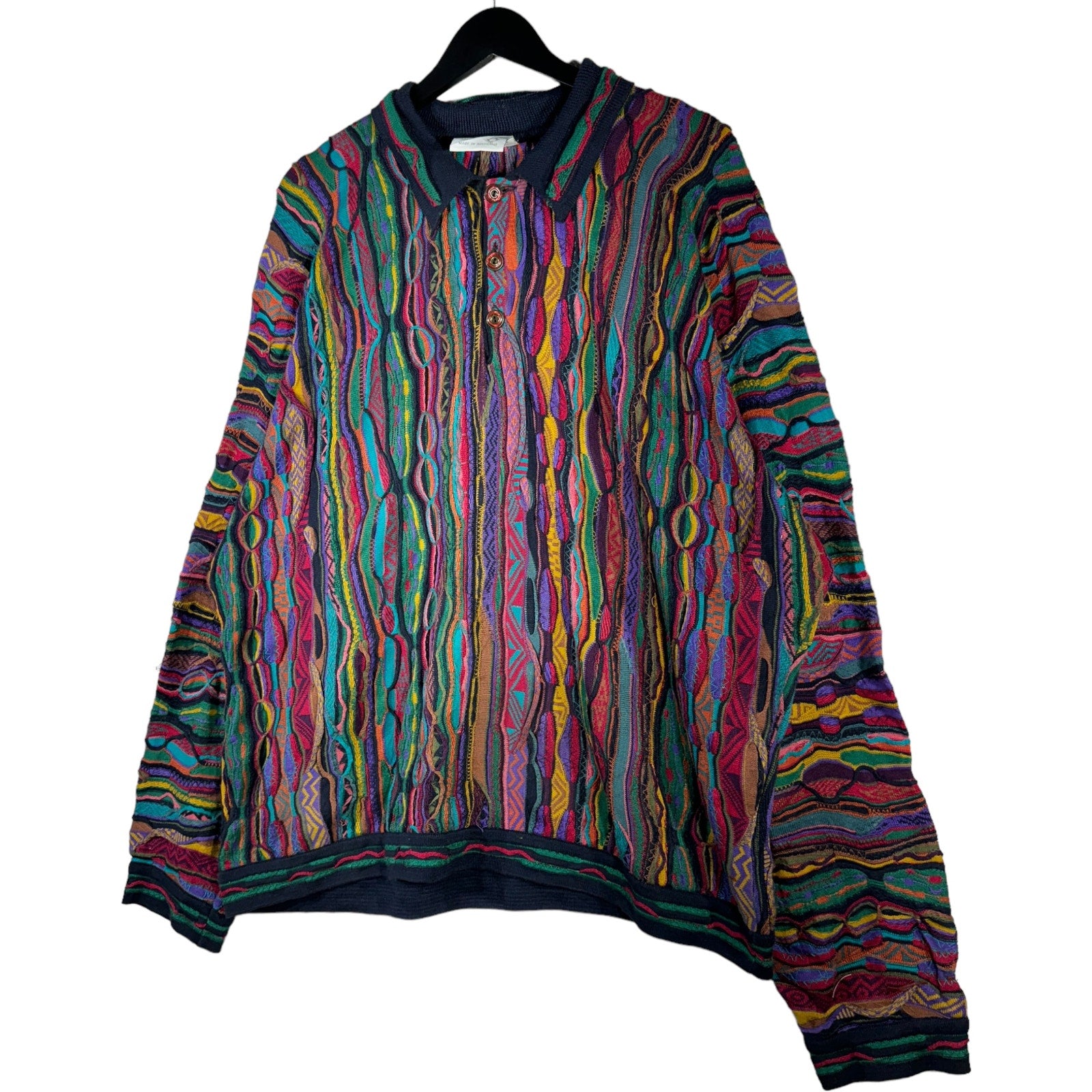 Vintage Coogi 3D Knit 1/4 Button Sweater