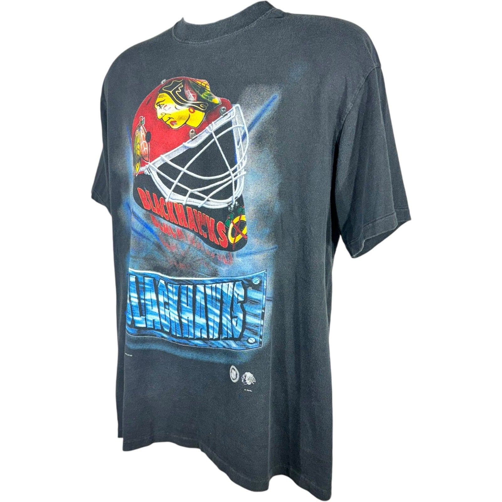 Vintage NHL Chicago Black Hawks Helmet Tee