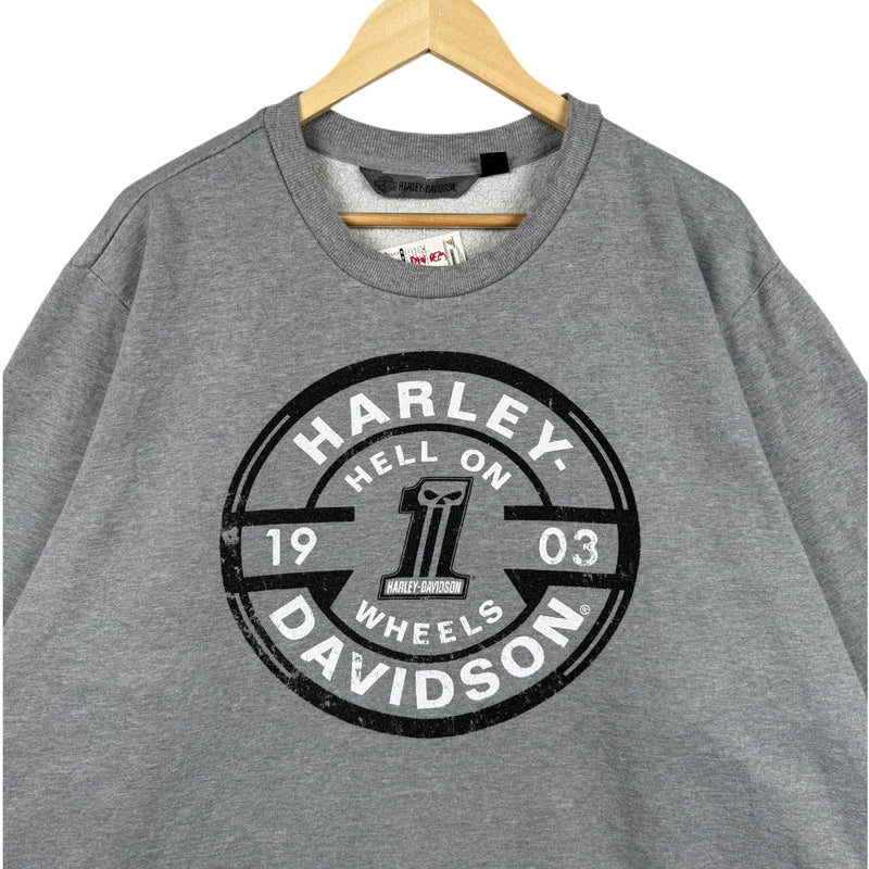 Vintage Harley Davidson Hell On Wheels Graphic Crewneck