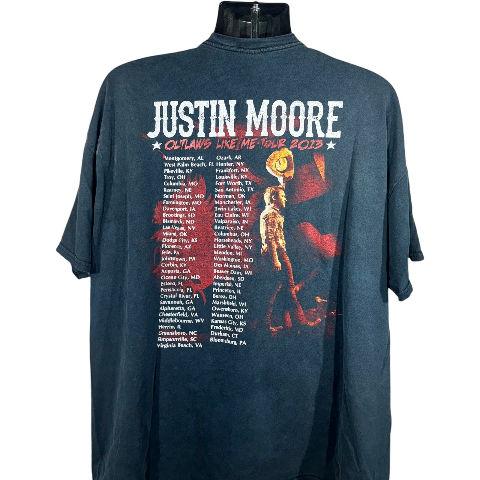 Vintage Justin Moore Outlaws Like Me Tour Tee 2013