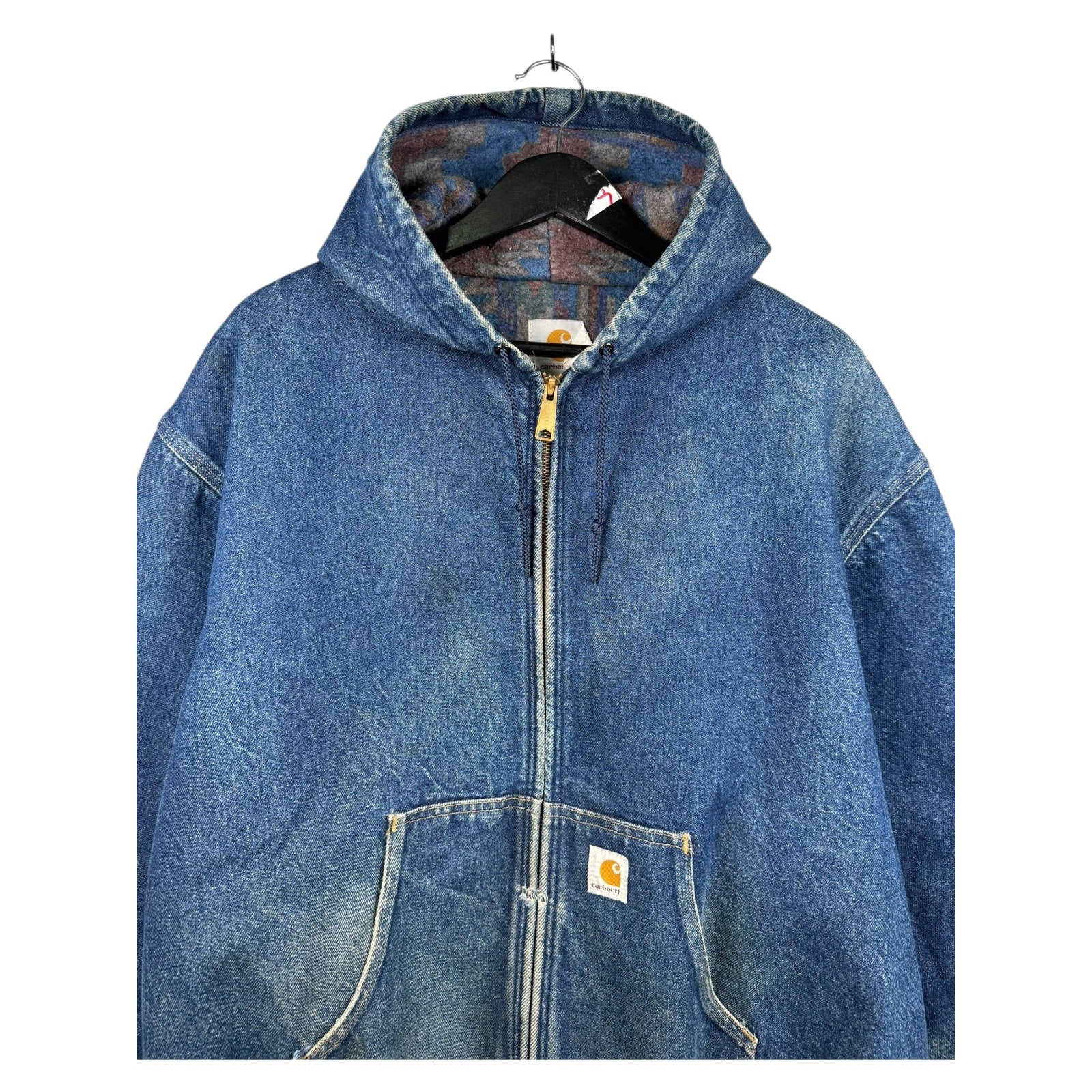 Vintage Carhartt Denim Workwear Full Zip Jacket