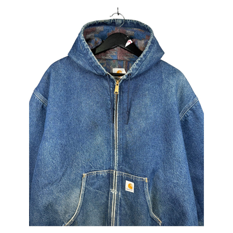 Vintage Carhartt Denim Workwear Full Zip Jacket