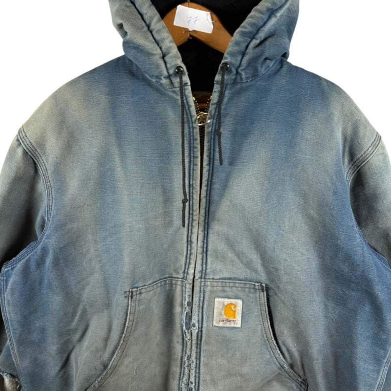 Vintage Carhartt Distressed Full Zip Hooded Workwear Jacket